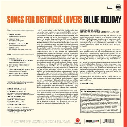 Billie Holiday - Songs For Distingue Lovers (Limited Edition LP) - Image 2