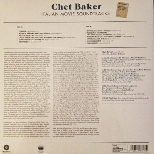 Chet Baker – Italian Movie Soundtracks (Limited Edition LP) - Image 2