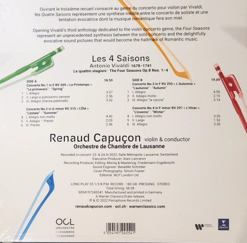 Renaud Capucon-Four Seasons - Chevalier (LP) - Image 2