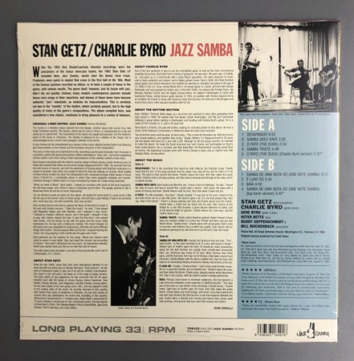 Stan Getz, Charlie Byrd-Jazz Samba LP - Image 2