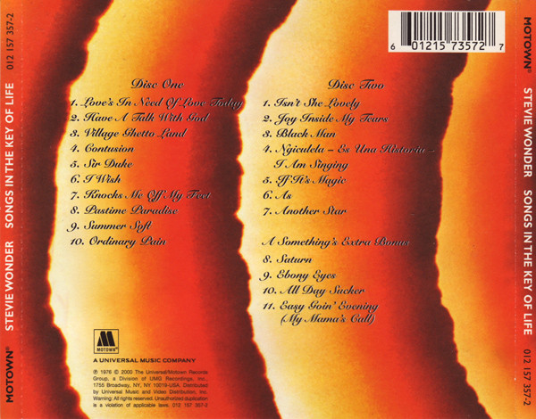 Stevie Wonder - Songs In The Key Of Life (2 CD) - Image 2